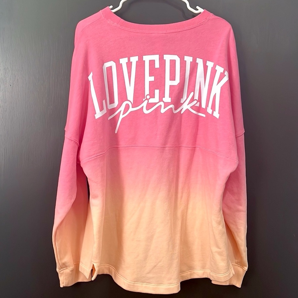PINK Victoria's Secret Ombré Varsity Crewneck Sweatshirt